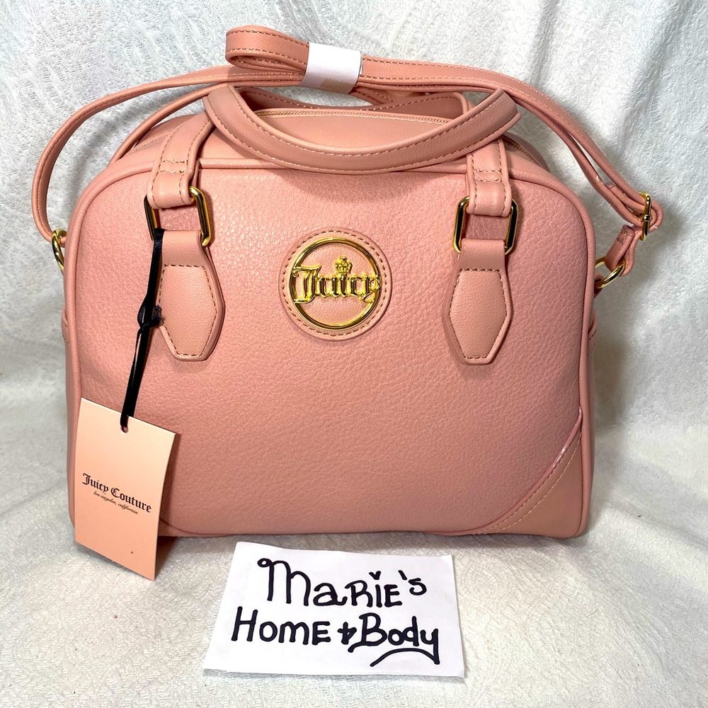 Juicy couture Womans hand bag crossbody satchel purse pink blush pocketbook BNWT